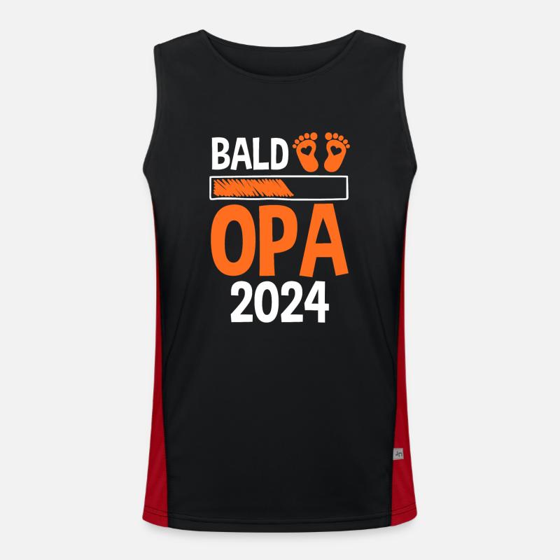 Werdender Opa 2029 Funktionelles Kontrast-Tank Top für Männer 