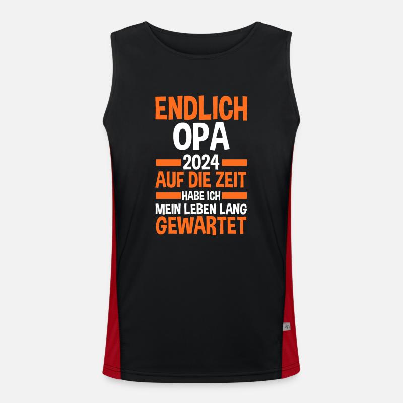 Werdender Opa 2033 Funktionelles Kontrast-Tank Top für Männer 