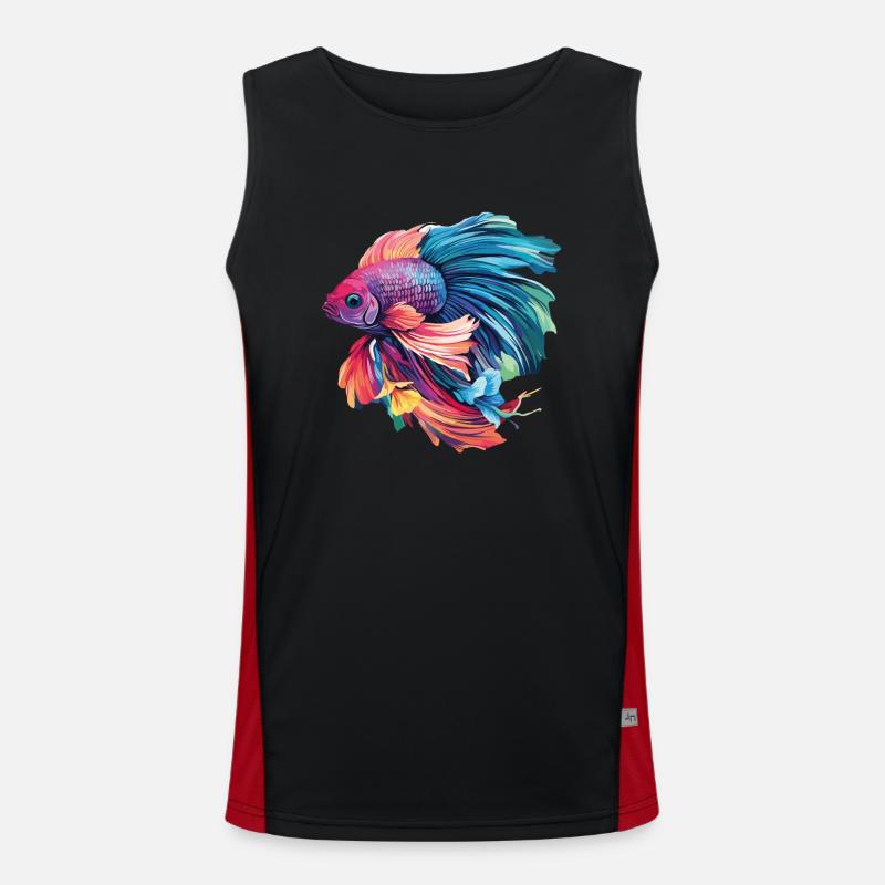 Bettafish Lebendige Farben Funktionelles Kontrast-Tank Top für Männer 