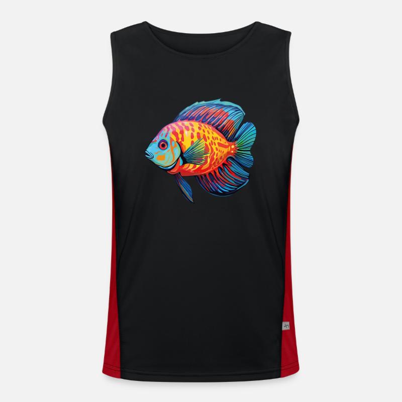 Diskusfisch Funktionelles Kontrast-Tank Top für Männer 
