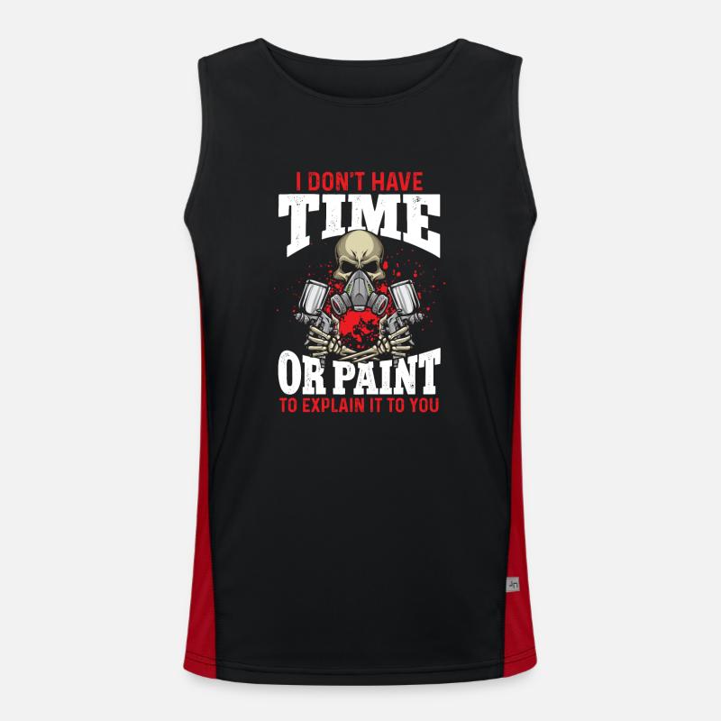 Body Painter Car Painter Painter - Men's Functional Contrast Tank Top - black/red