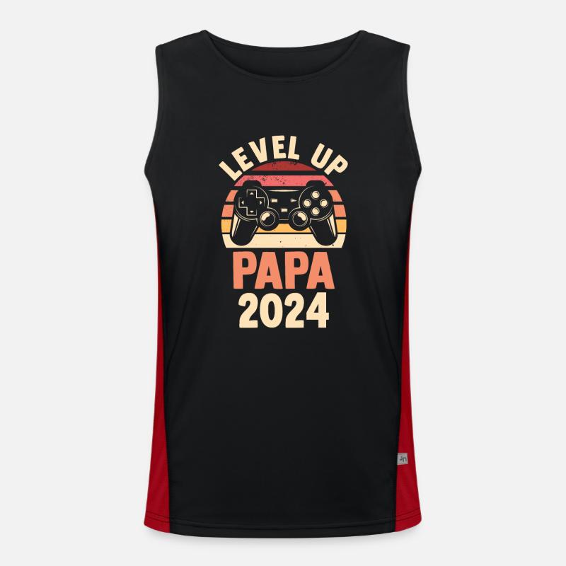 Werdender Papa 2034 Funktionelles Kontrast-Tank Top für Männer 