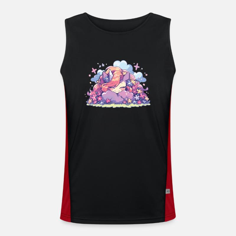 Einhörner Regenbogen Einhorn Regenbogen Funktionelles Kontrast-Tank Top für Männer 