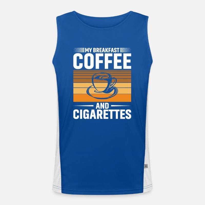 My breakfast: coffee and cigarettes Men's Functional Contrast Tank Top 