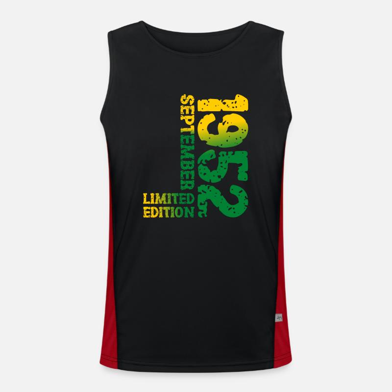 1952 September Limited Edition 71. Geburtstag Deko Funktionelles Kontrast-Tank Top für Männer 