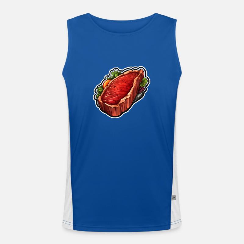 Steak Fleisch Essen Funktionelles Kontrast-Tank Top für Männer 