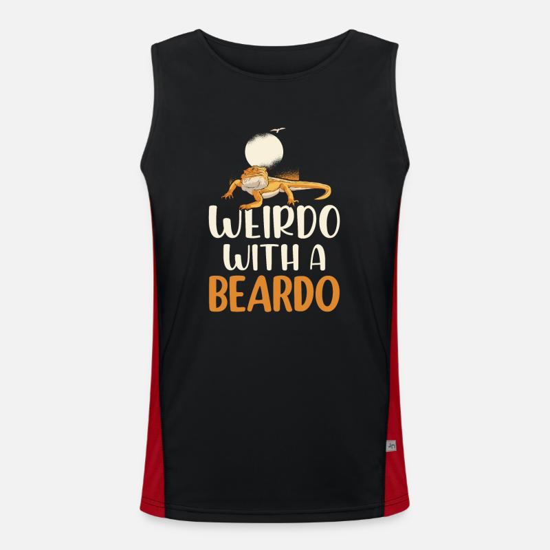 Weirdo With A Beardo Reptile Lizard Lover Funktionelles Kontrast-Tank Top für Männer 