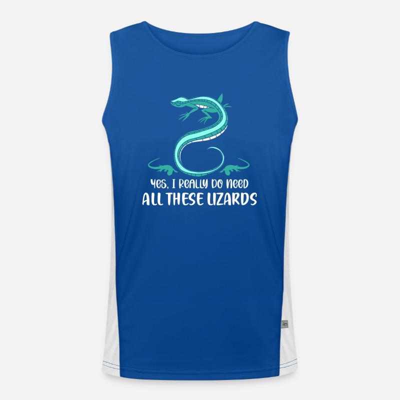 Yes, I Really Do Need All These Lizards Lizard Lov Funktionelles Kontrast-Tank Top für Männer 