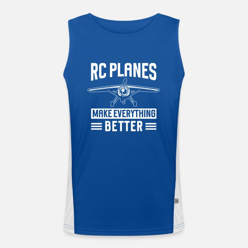 Remote Controlled Airplane Model Airplane Men's Functional Contrast Tank Top 