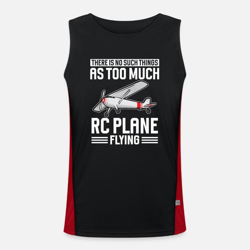 Remote Controlled Airplane Model Airplane - Men's Functional Contrast Tank Top  - black/red