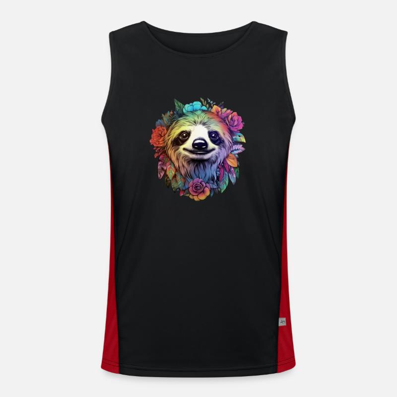 Sloth Aesthetics Flower Men's Functional Contrast Tank Top 