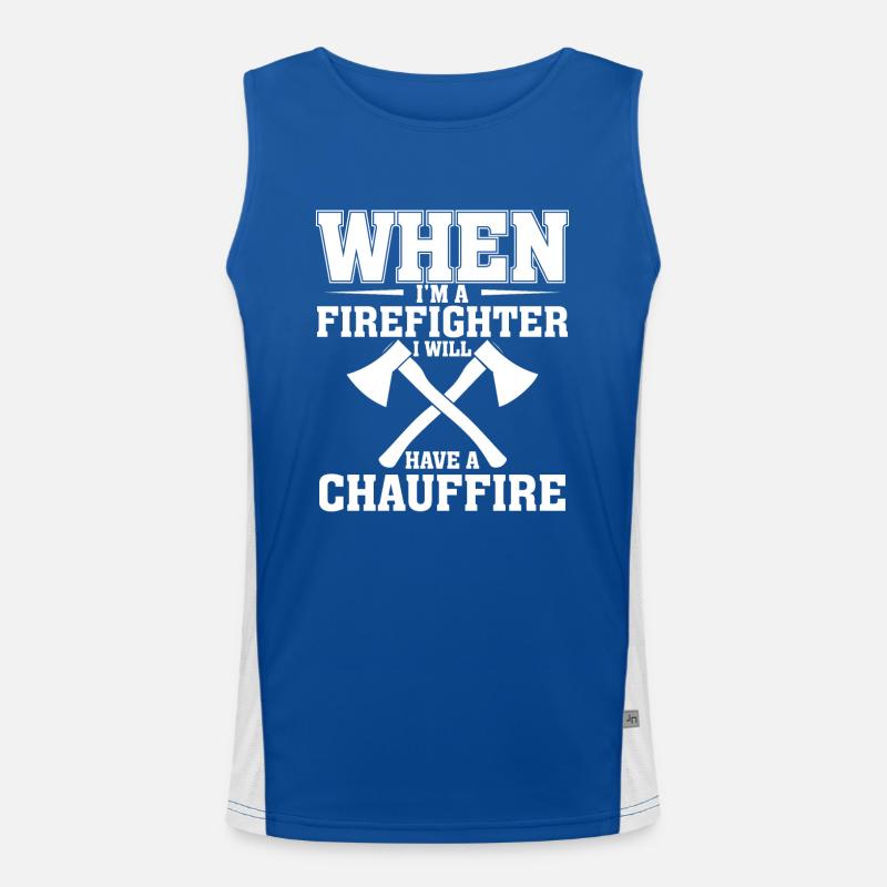 Wenn Ich Ein Feuerwehrmann Bin Werde Ich Chauffeur Funktionelles Kontrast-Tank Top für Männer 