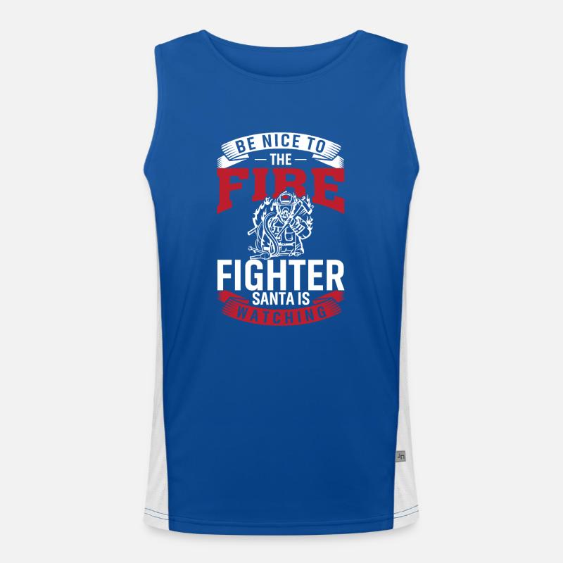 Be nice to the firefighter Men's Functional Contrast Tank Top 