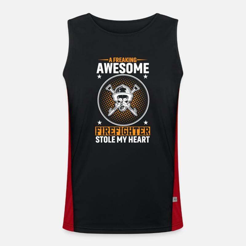 A damn great firefighter - Men's Functional Contrast Tank Top  - black/red