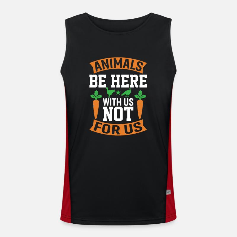Animals are with us here not for us Men's Functional Contrast Tank Top 