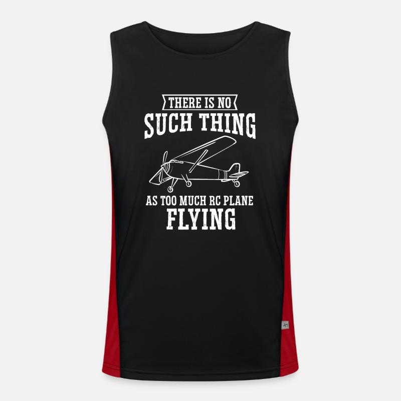 Remote Controlled Airplane Model Airplane - Men's Functional Contrast Tank Top  - black/red