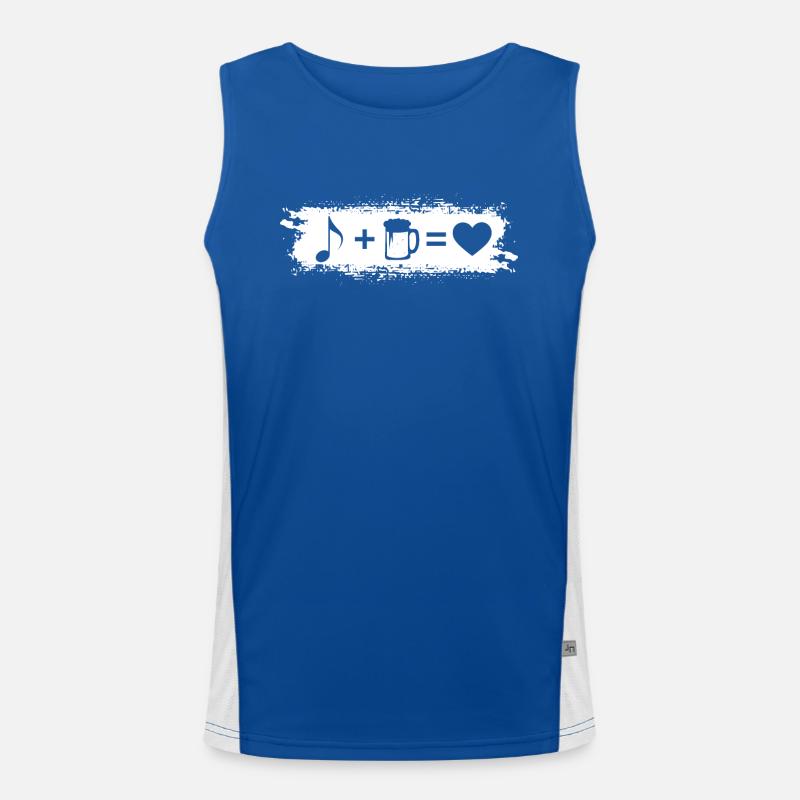 Grunge Rectangle - Heart - Beer - Music Men's Functional Contrast Tank Top 