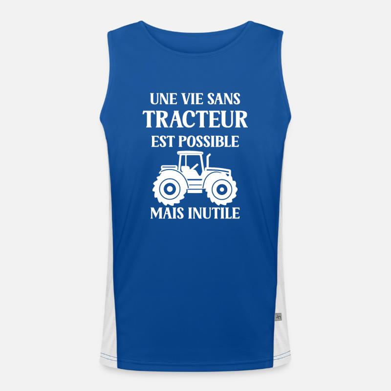 Impossible de vivre sans tracteur Débardeur respirant contrasté Homme 