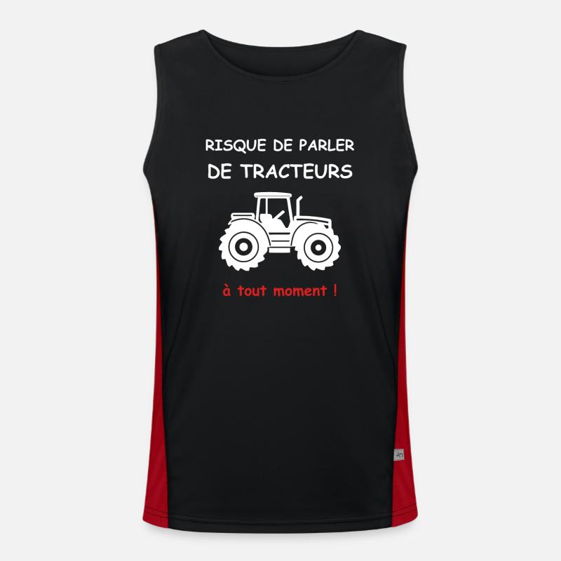 Risque de parler de tracteurs Débardeur respirant contrasté Homme 