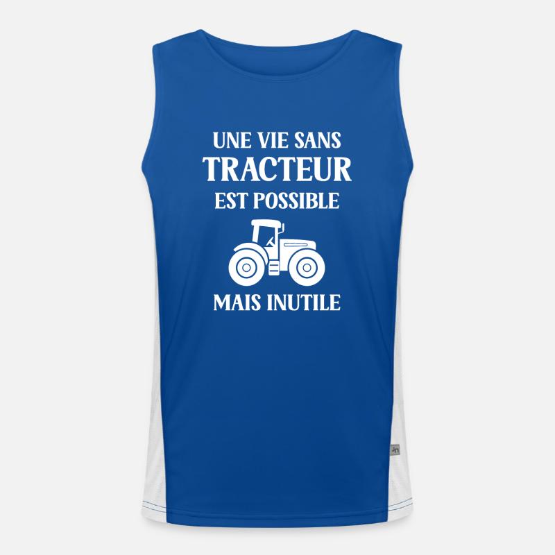 Impossible de vivre sans tracteur Débardeur respirant contrasté Homme 