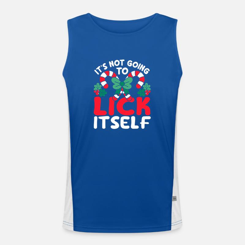 It won't lick itself candy cane lust Men's Functional Contrast Tank Top 