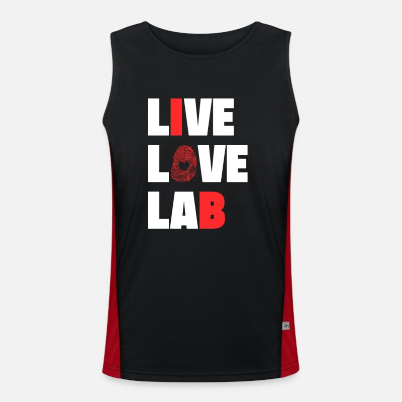 Live Love Lab Forensic Criminology Gift Idea Men's Functional Contrast Tank Top 