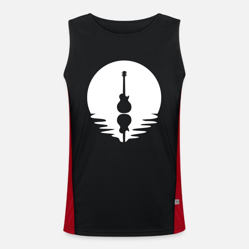 Circle and Reflection - Guitar - - Men's Functional Contrast Tank Top  - black/red