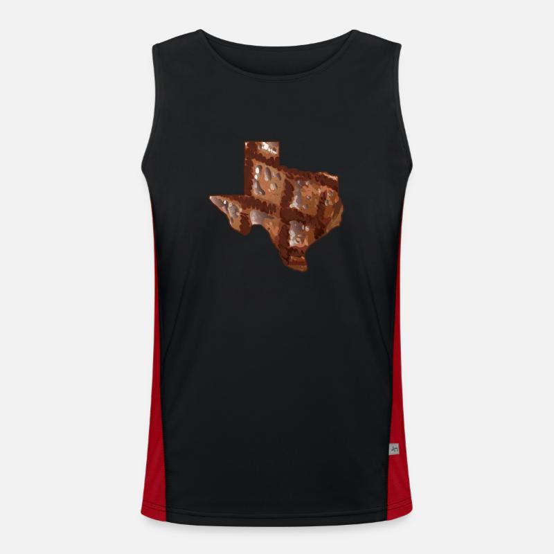 Bœuf du Texas en noir Débardeur respirant contrasté Homme 