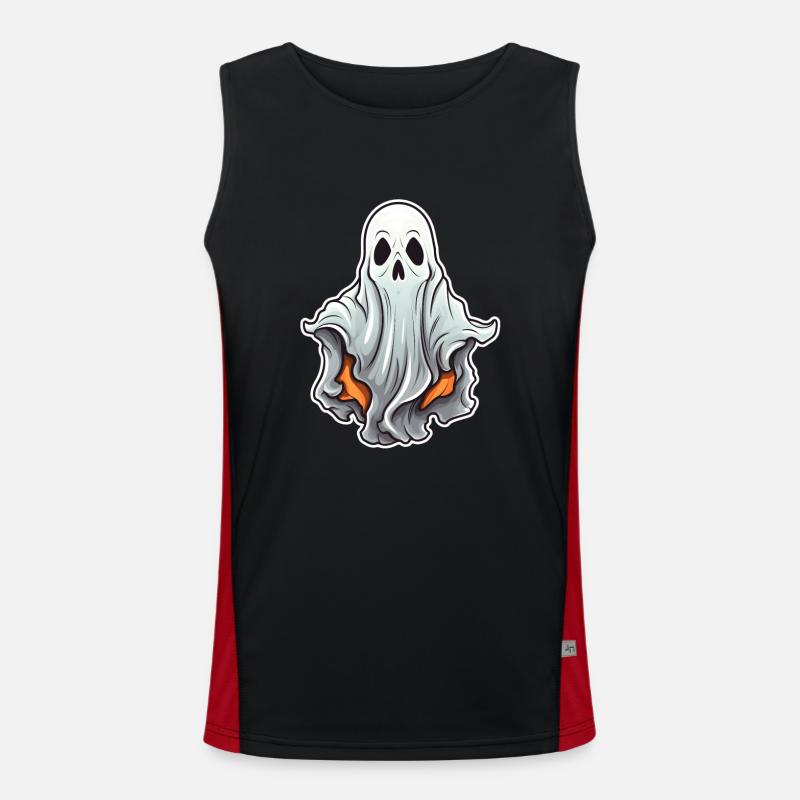 Ghost Halloween Comic - Men's Functional Contrast Tank Top  - black/red
