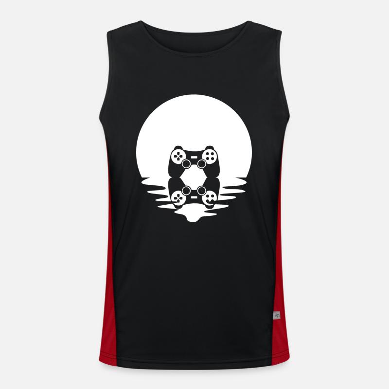 Circle and Reflection - Game - - Men's Functional Contrast Tank Top - black/red