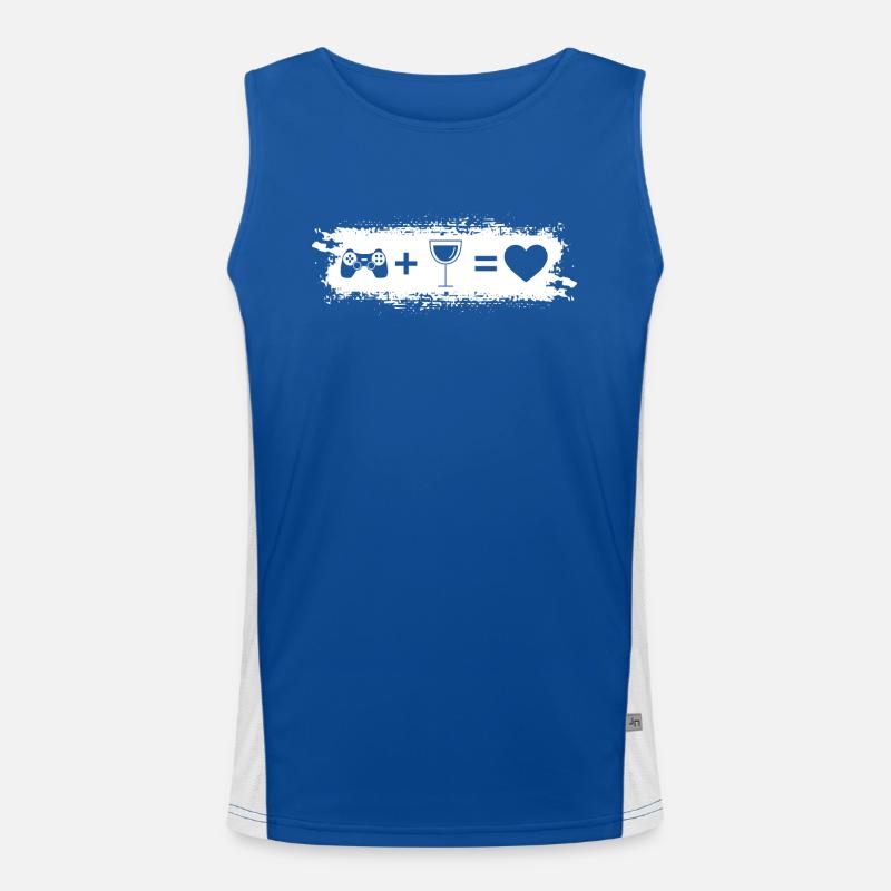 Grunge Rectangle - Heart - Wine - Game - Men's Functional Contrast Tank Top 