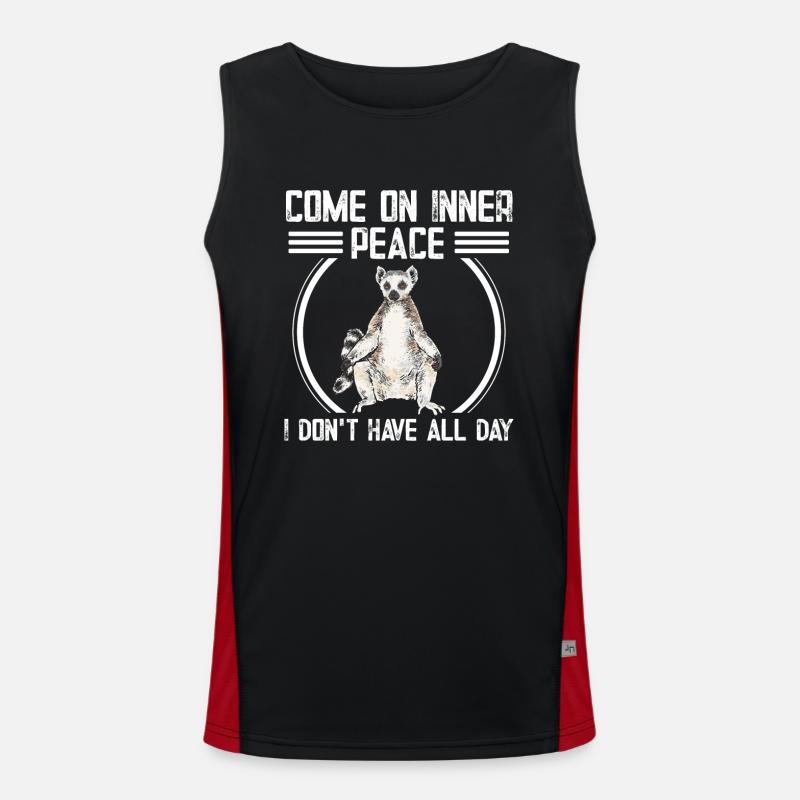 Lemur Catta Ring-tailed lemur - Men's Functional Contrast Tank Top  - black/red