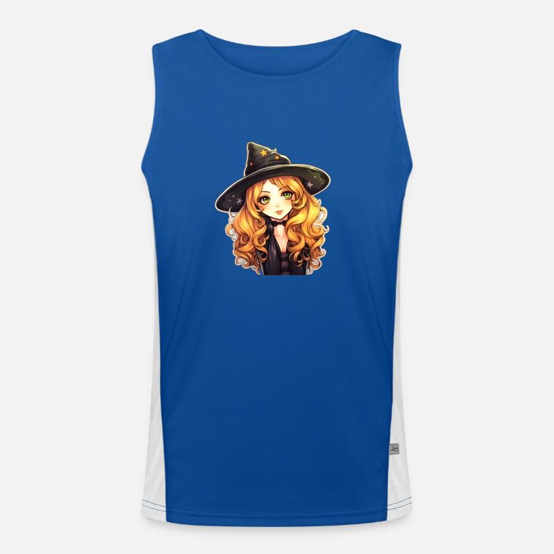 Halloween Hexe Mädchen kawaii Funktionelles Kontrast-Tank Top für Männer 