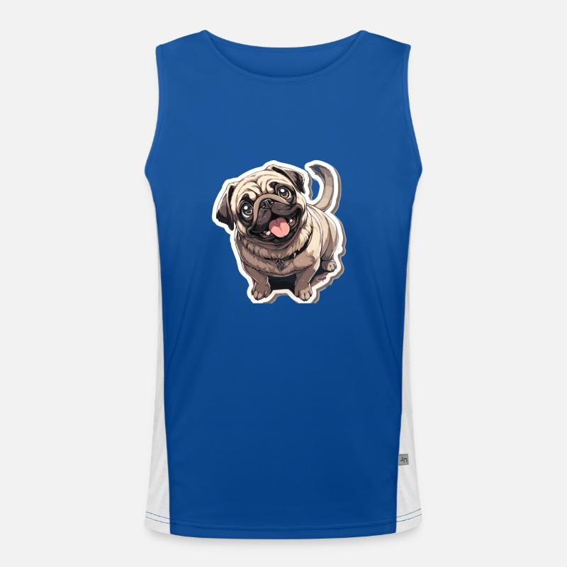 Mops Mops Hund Mops Sonnenbrille Mops Geschenk Funktionelles Kontrast-Tank Top für Männer 