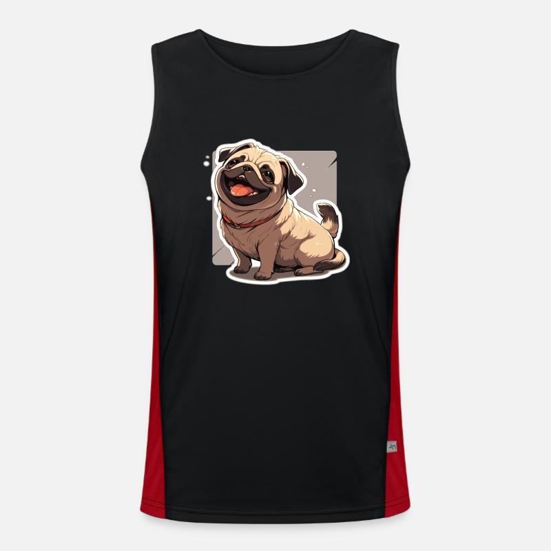Mops Mops Hund Mops Geschenke Mops Liebhaber Funktionelles Kontrast-Tank Top für Männer 