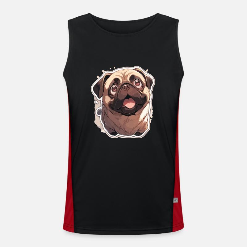 Mops Mops Hund Mops Geschenke Mops Liebhaber Funktionelles Kontrast-Tank Top für Männer 