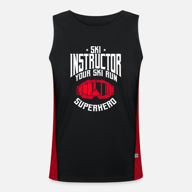 Funny Ski Instructor Gift Men's Functional Contrast Tank Top 