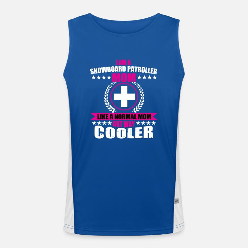 Lustige Snowboard Patroller Mama Funktionelles Kontrast-Tank Top für Männer 