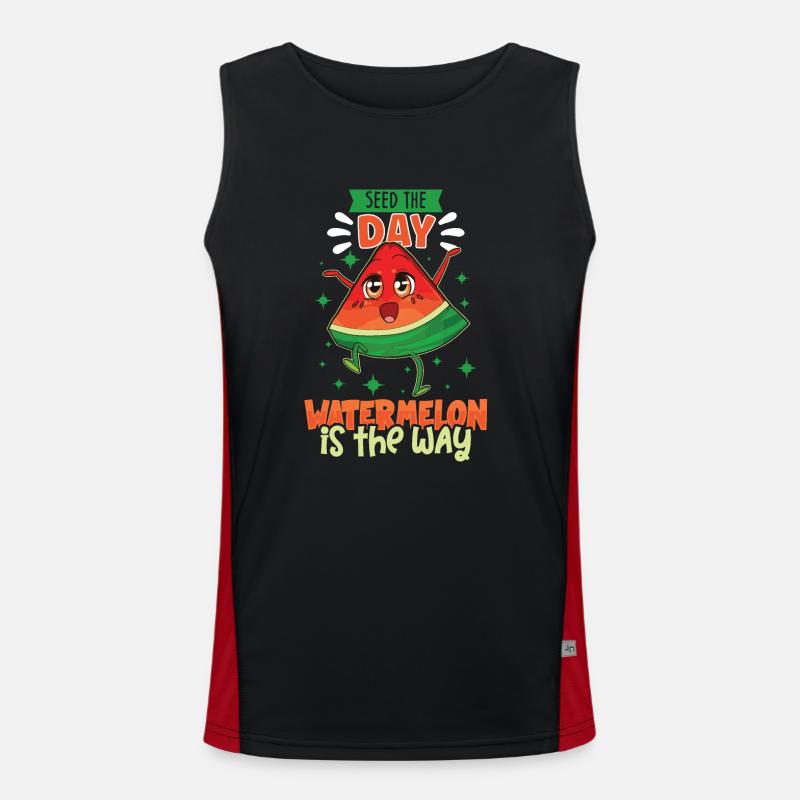 Watermelon Funny Fruit Funny Saying Men's Functional Contrast Tank Top 