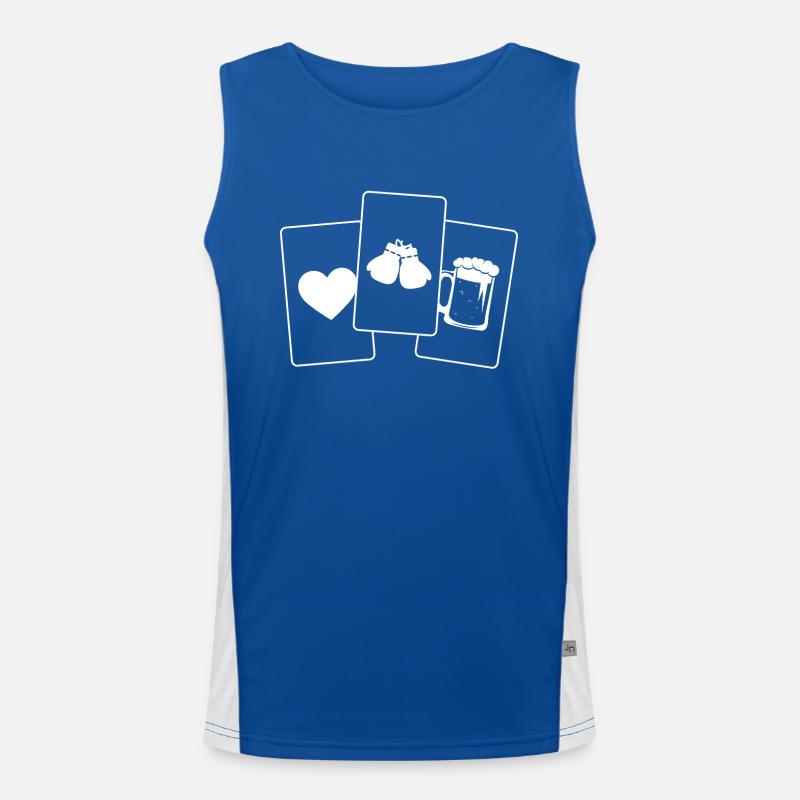 Herz - Bier - Boxhandschuhe - Funktionelles Kontrast-Tank Top für Männer 