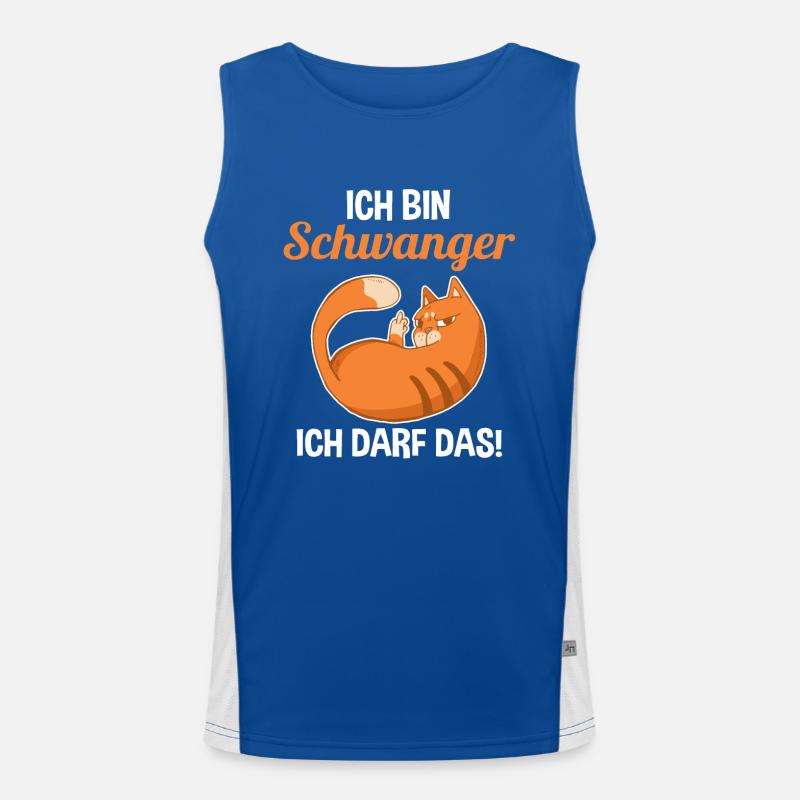 Katze Ich Bin Schwanger Ich Darf Das Funktionelles Kontrast-Tank Top für Männer 