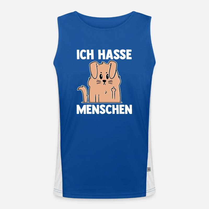 Ich Hasse Menschen Hund Funktionelles Kontrast-Tank Top für Männer 