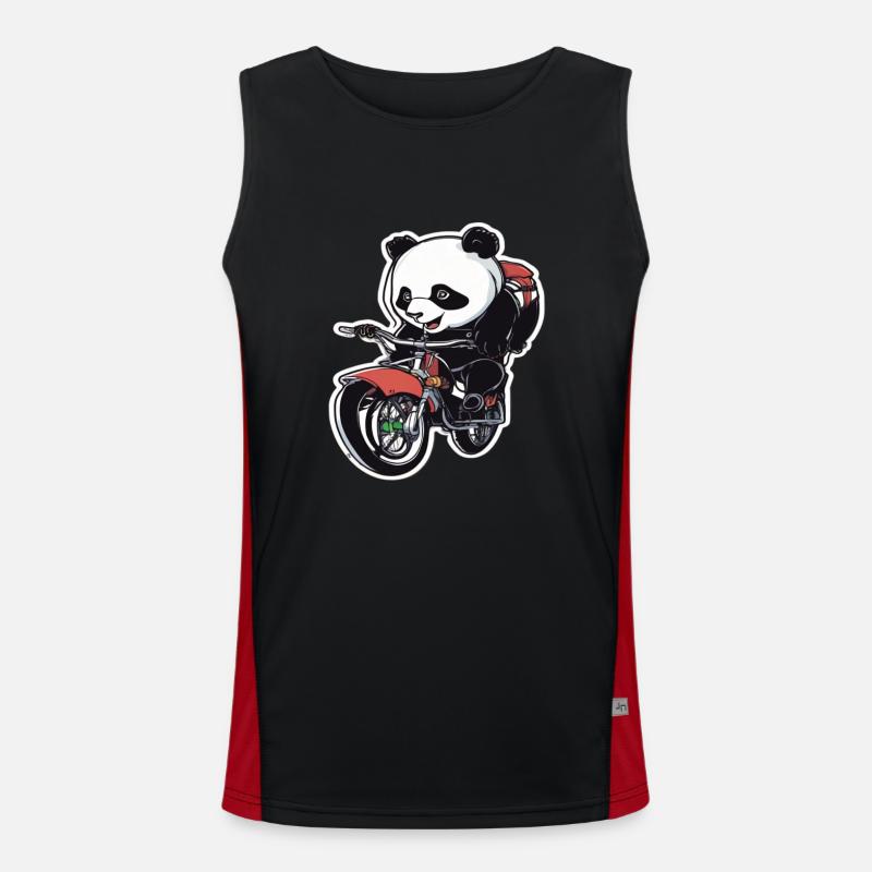 Panda Bicycle Bicycle Panda - Men's Functional Contrast Tank Top - black/red