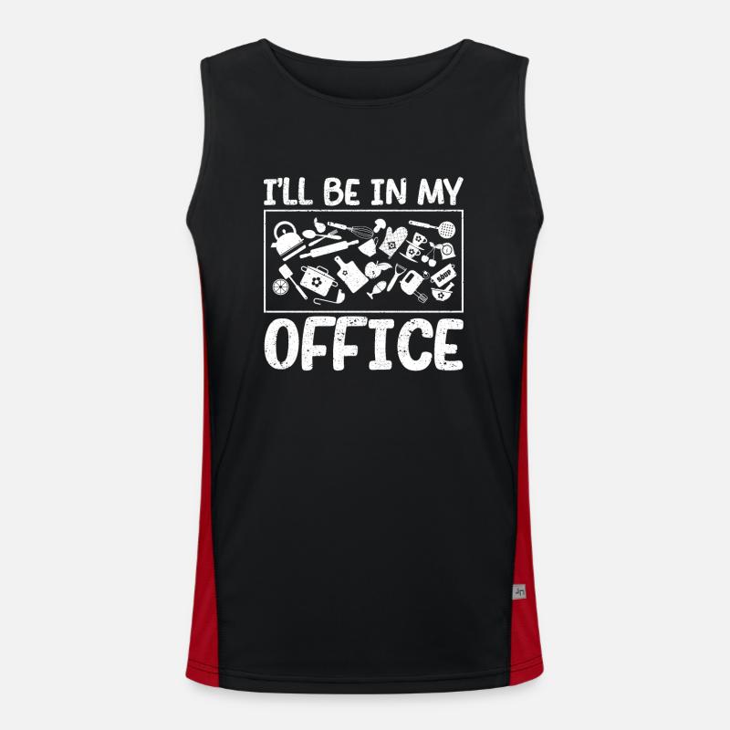 I'll be in my office Funny Chef Chef Men's Functional Contrast Tank Top 