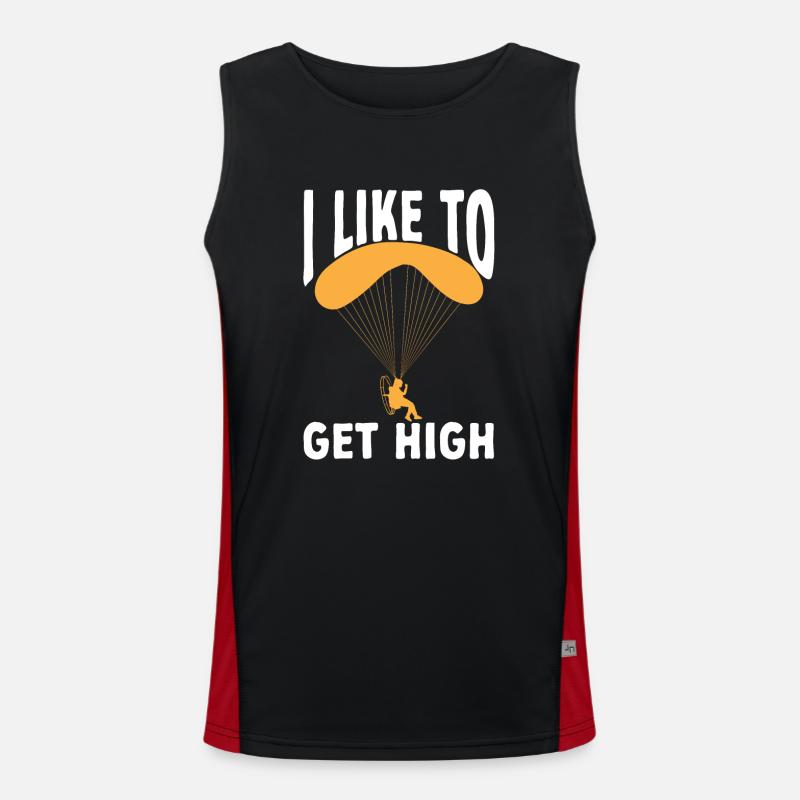 Paramotor Motorized paraglider - Men's Functional Contrast Tank Top  - black/red