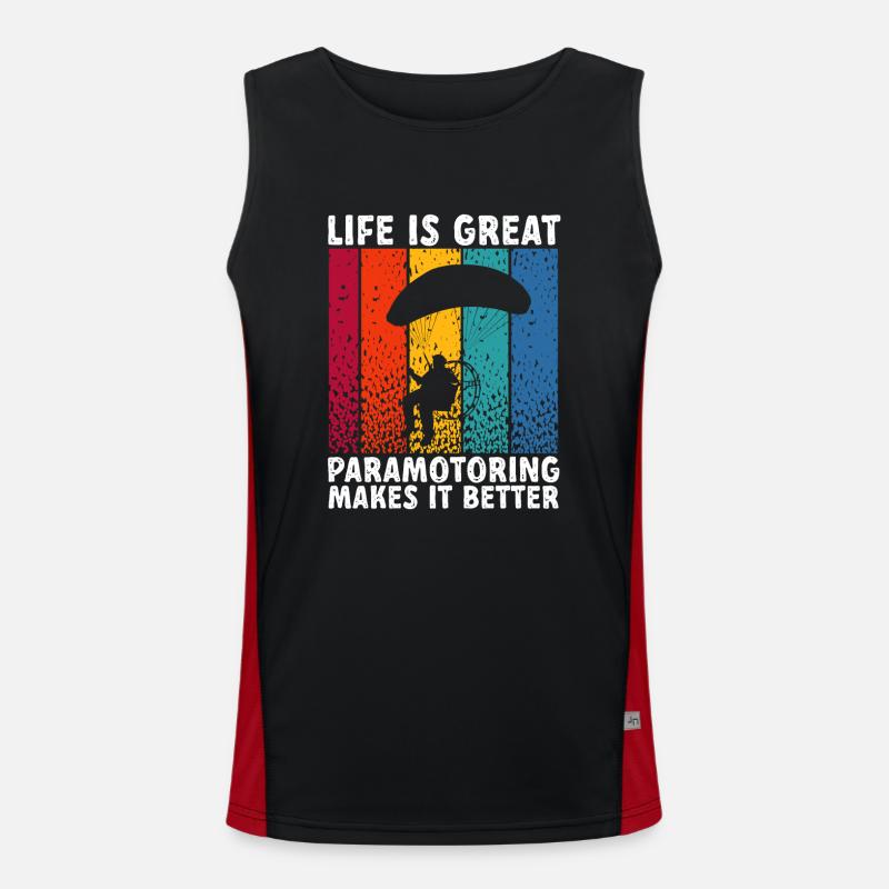 Paramotor Motorized paraglider - Men's Functional Contrast Tank Top - black/red