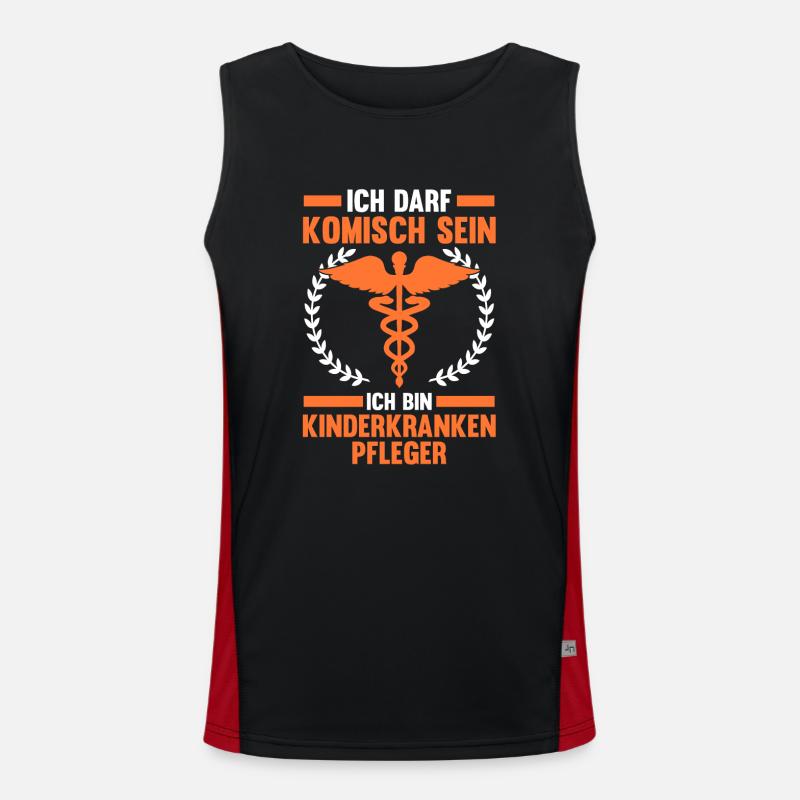 Pfleger Pflegekraft Kinderkrankenpfleger Funktionelles Kontrast-Tank Top für Männer 