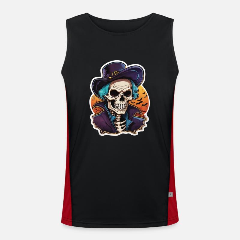 Skeleton Helloween Skull Skeleton Costume Débardeur respirant contrasté Homme 