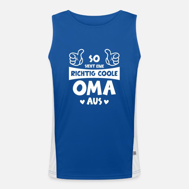 Oma Spruch Geschenk Mama Großmutter Funktionelles Kontrast-Tank Top für Männer 
