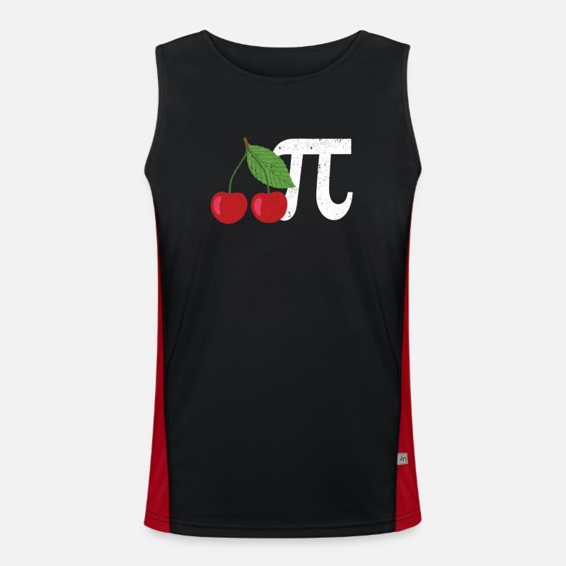 Cherry Happy Pi Day Professeur de mathématiques et de sciences Débardeur respirant contrasté Homme 